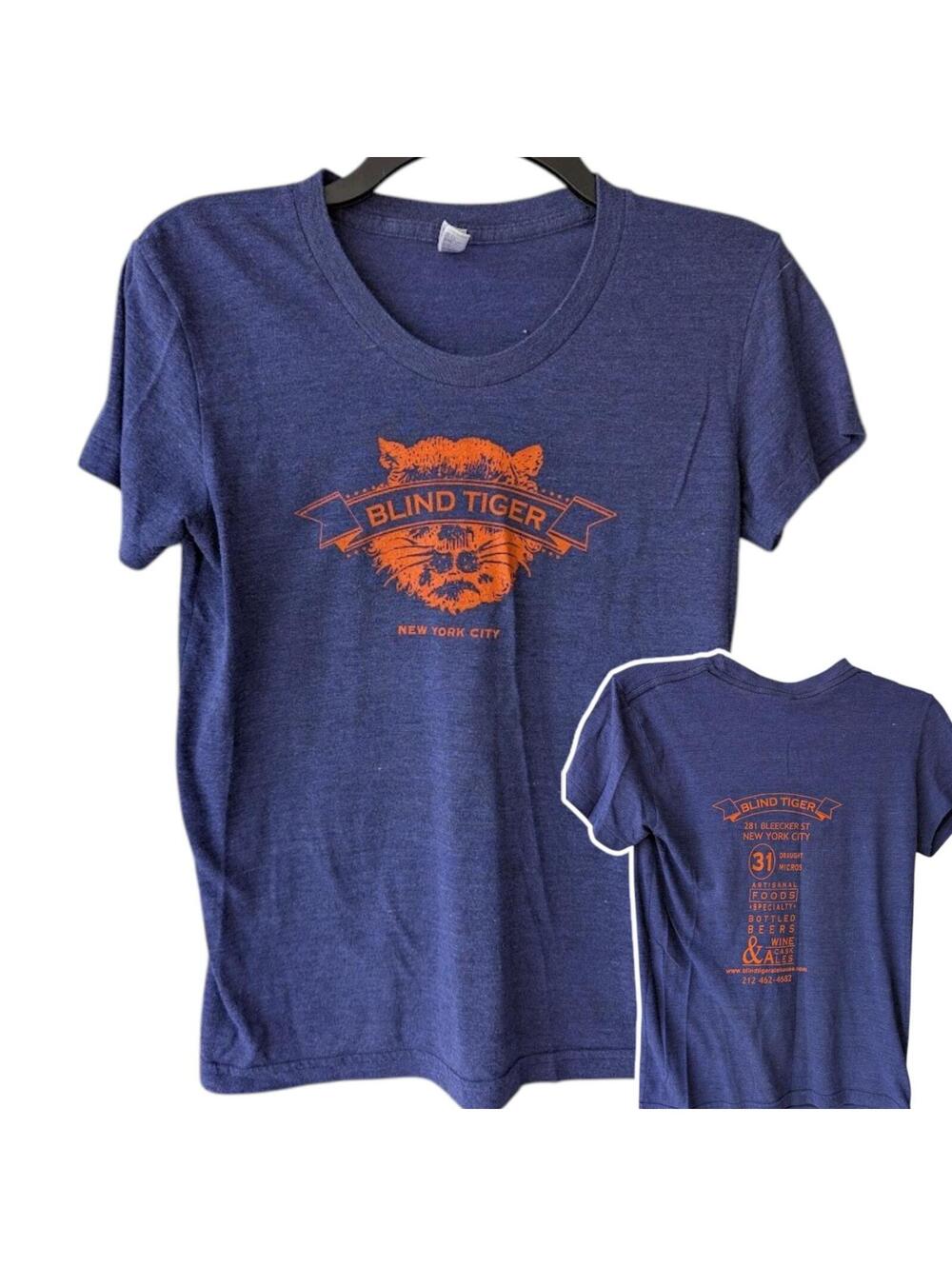 Blind Tiger NYC T-shirt Wm's L Blue Tri-Blend American Apparel Graphic Alehouse